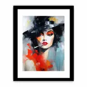 Girl Smoking Modern Art Framed Art Framed print Art Poster