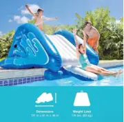 Intex Kool Splash Inflatable Swimming Pool Water Slide - Blue/White (58849EP)