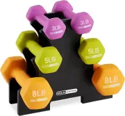 Holahatha Neoprene Dumbbell Free Hand Weight Set with Rack, Ideal for Home Exerc