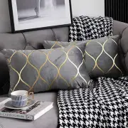 Gold Velvet Throw Pillow Covers: 2 Pack 12x20 20" x 12" (Pack of 2) Light Grey