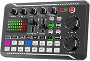 Sound Card for Live Streaming, F998 Audio Mixer with DJ Effects, Multiple Sound Effects Mixer, Desktop Audio Mixer for Recording, Podcast Production Studio Equipment, DJ Audio Mixer with Effects