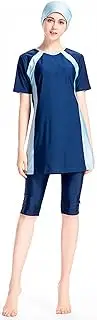 [WOWDECOR] Muslim Swimwear for Women Girls, 2 Pieces Modest Swimming Costume Women Short Sleeve Surfing Burkini