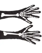 Skeleton 38cm Costume Gloves