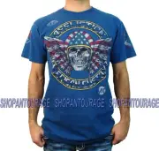 Affliction Interstate A12806 New Relax Fit Navy Super Graphic T-shirt for Men