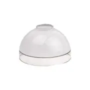 White Half Round Gold and Clear Trim Glass Shade Superlux Lighting - Q004