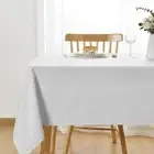 Faux Linen Farmhouse Tablecloth Rectangular, Wrinkle Stain Resistant Table Cl...