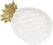 HOMOBABE Pineapple Shaped Ceramic Dessert Tray Decorative Serving Plate for Snacks Fruits Unique Kitchen Counter Storage Easy to Clean Maintain for Homes