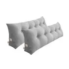 SOGA 2X Silver Triangular Wedge Bed Pillow Headboard Tatami Cushion Decor 120cm