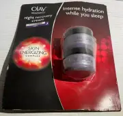 Olay Regenerist Night Recovery Cream Moisturizer Ning 1.7oz 2pc Set in Pack NEW