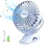 Yoobao Stroller Fan, Clip on Fan Personal Fan 6400mAh Battery Powered Fan Baby Fan Mini Portable Fan 4 Speed Rechargeable Fan Small Desk Fan 32 Hours for Car Seat Bedroom Office - Blue