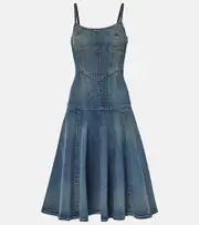 [McQueen] McQueen Denim midi dress AU 6 blue