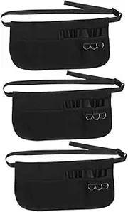 FRCOLOR 3pcs Multifunctional Apron Apron Waterproof Hair Tools Pouch Hair Salon Supply Barber Shop Tool Organizer Shear Holder Hairstylist Accessory Barber Organizer Black Polyester