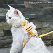 Cat Harness Leash Collar Adjustable Cartoon Bee Double Layer Small Walking New