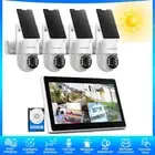 Solar Battery Powered Wireless WiFi PTZ Outdoor Home Security Camera CCTV System