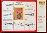 WW2 COVER AWARD of the AIRFORCE MEDAL 7 Winners HAND Signed