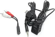 Fit for Volkswagen for Toyota Car Dash Flush Mount USB Type C Port Panel Auto Boat 3.5mm AUX Interface Extension 145cm Cable Adapter(BRCA)