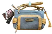 Stone Mountain Belmar 3 Bagger Deep Blue Canvas 3 Bags In 1 Handbag NEW