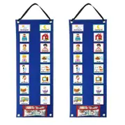 Toy 2Pcs 2 in 1 Routine Chart Kid Visual Schedule Calendar Chart Kids Visual Behavioral Tool