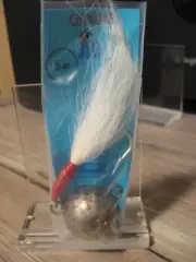 Katchum 5 Oz Silver Cannon Ball Saltwater Rig Fish Hook White Buck Tail Jig