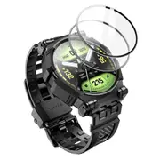 Rugged Durable Tpu Watch Band with 2-pack Tempered Glass Screen Protector for Samsung Galaxy Watch 6/5/4 Case