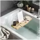 Expandable Natural Bamboo Bathtub Caddy Tray – Adjustable Bath Tub Organiser