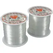 2 Spools of Crystal Clear Monofilament Bead Cord 0.35mm