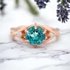 14k Yellow Gold 5 MM Round Cut Natural Green Emerald Fire Opal Crossover Ring