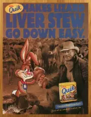 1999 Nestle Quik Choclate Milk Drink Mix Print Ad/Poster Cowboy 90s Kids Pop Art