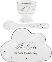 Lesser and Pavey Mad Dots Christening Dining Gift Set (UK Size: One Size) (White/Silver)