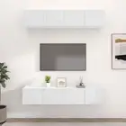4-Piece Set Wooden TV Cabinet Entertainment Unit Stand Storage Table Shelf Rack
