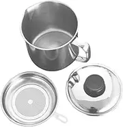 Sosoport Convenient Oil Filter Pot Stainless Steel Oil Separator for Kitchen Use Oil Strainer for Frying Oil and Liquid Seasonings Essential Kitchen Tool for Home