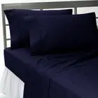 AU~SINGLE,QUEEN,KING,EMPEROR 4PC SHEET SET 1000TC EGYPTIANCOTTON NAVY BLUE SOLID