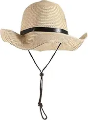 [LIFKOME] Straw Hat Caps Hats for Women Sun Hat Beach Umbrella Summer Hats for Men Women Hats for XL Straw Fedora Hats for Men Outdoor Decor Wide Brim Hat Floppy Foldable Hat Men Straw Khaki