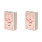 2x Urban A Love Story Book Flower Vase Pink Red 16cm Decorative Home Decor