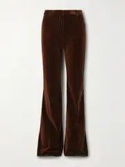 [Etro] Etro - Cotton-blend Velvet Bootcut Pants - Brown - IT36 IT 36 Brown
