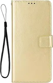 HWPIVOX Leather Case for Ulefone Note 21 4G, Wallet Case for Ulefone Note 21 4G Flip PU Leather Cover, Magnetic Buckle Protection Phone Cover Golden