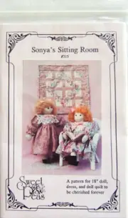 1991 Sweet Peas "SONYA'S SITTING ROOM" 18" Doll, Dress & Quilt PATTERNS #315