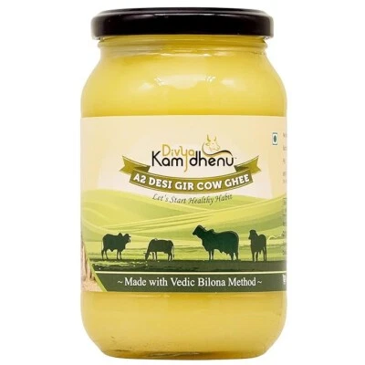 Divya Kamdhenu Gir Cow Organic A2 Ghee Vedic 500 ML