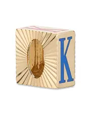 Adina Reyter 9K Yellow Gold Ceramic Initial Fluted Big Bead Pendant