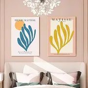 Abstract Wall Art-Matisse Flower Poster Tropical Plant Canvas Painting Print Modern Picture For Living Room Decor 15.7”x23.6”(40x60cm)2pcs Frameless