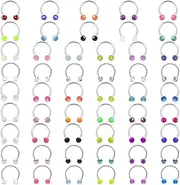 [Vsnnsns] 16G Surgical Steel Horseshoe Nose Septum Rings Piercing Jewelry Cartilage Helix Tragus Earring Hoop Lip Horseshoe Ring Piercing Jewelry Retainer for Women Men 8mm 10mm 52pcs