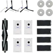HMHAMA Replacement Parts Kit Compatible with ECOVACS X2/X2 Pro Robot Vacuum Cleaner, Includes 1 Roller Brush 4 Mop Pad 4 Dust Bag 4 Filter 4 Side Brush