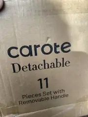 CAROTE Pots and Pans Set, Nonstick Cookware Set Detachable Handle, 11pcs,Green