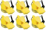 Fox 40 Classic CMG Safety 3-Chamber Pealess Whistle + Lanyard, Yellow (6-Pack)