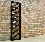Wall Mounted Wine Rack, Modern Wine Rack, Steel Wine Rack, 7 Bottles