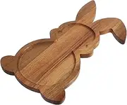 LIGIGWASH Bunny Platter Unique Serving Tray for Events Snacks and Appetizers Artisanal Design with Grooves Decorative for Celebrations