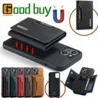 For iPhone 15 case14 Pro Max Wallet case 13 12 11 8/7/SE XR XS Leather Removable