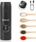Rechargeable Electric Pepper Grinder, Automatic Pepper Salt Mill with LED White