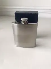 Vintage 6oz Brushed Matte Silver Liquor Flask