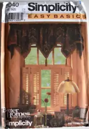 SIMPLICITY PATTERN 8040 WINDOW TREATMENTS HOME DECOR UNCUT VINTAGE 1992